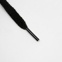 Шнурки плоские 7 мм  160 см цвет черный пара NAZAMOK 02500957