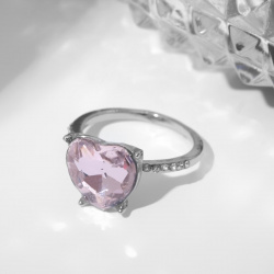 Кольцо Queen fair 02665804 «Драгоценность» сердце  цвет розовый в серебре