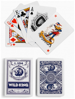Карты игральные бумажные wild king  55 шт 280 г/м2 синие 6 3 х 8 см No brand 03121229