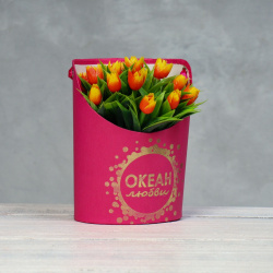 Переноска для цветов  ваза овал с тиснением No brand 02581501