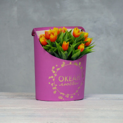 Переноска для цветов  ваза овал с тиснением No brand 02581483