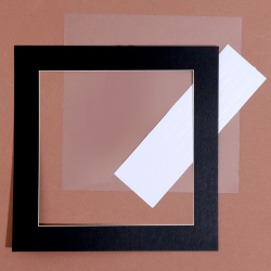 Паспарту размер рамки 20 ×  прозрачный лист клейкая лента цвет черный No brand 04281865