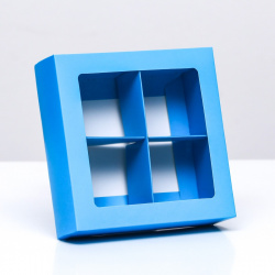 Коробка для конфет 4 шт голубой  12 5х 5 х 3 см UPAK LAND 05247971