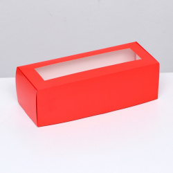 Коробка складная с окном под рулет  красная 26 х 10 8 см UPAK LAND 05247980
