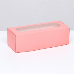 Коробка складная с окном под рулет  розовая 26 х 10 8 см UPAK LAND 05247998