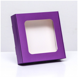 Коробка самосборная с окном сиреневая  13 х 3 см UPAK LAND 05248019