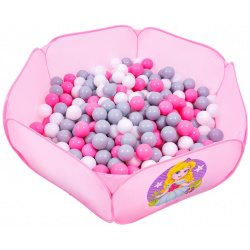 Шарики для сухого бассейна с рисунком  диаметр шара 7 5 см набор 150 штук цвет розовый белый серый Соломон 0934632