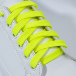 Шнурки для обуви  пара плоские 10 мм 120 см цвет желтый неоновый ONLITOP 05408875