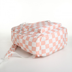 Рюкзак молодежный из текстиля  4 кармана цвет белый/розовый No brand 04880267