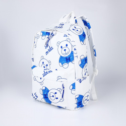 Рюкзак молодежный на молнии из текстиля  4 кармана цвет белый/синий No brand 04879298