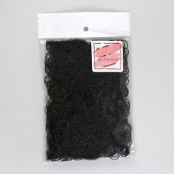 Силиконовые резинки для волос  набор d = 1 5 см 100 гр цвет черный Queen fair 05595089