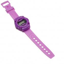 Часы наручные электронные  детские d 4 см ремешок l 22 фиолетовые No brand 05594864