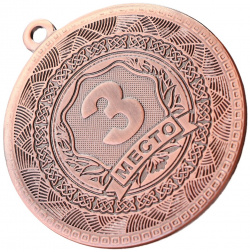 Медаль призовая 198  d= 5 см 3 место цвет бронза без ленты Командор 05583375