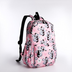 Рюкзак школьный из текстиля  3 карманов цвет розовый No brand 06099452