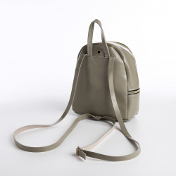 Рюкзак мини из искусственной кожи на молнии  цвет серый No brand 06302070