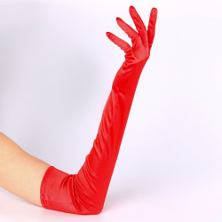 Карнавальный аксессуар перчатки 55 см  цвет красный Страна Карнавалия 06356083