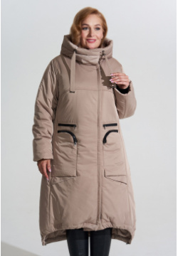 Пальто Dimma Fashion Studio 06391121 зимнее из плащевой ткани на молнии в