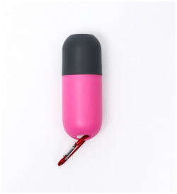 Контейнер с фонариком  пакеты для уборки за собаками (рулон 15 шт) розовый Пушистое счастье 06481666
