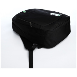 Рюкзак молодежный из текстиля на молнии  4 кармана цвет черный/зеленый No brand 06491582