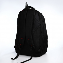 Рюкзак молодежный из текстиля  2 отдела на молнии 3 кармана цвет черный/синий No brand 06491587
