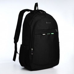 Рюкзак молодежный из текстиля на молнии  4 кармана цвет черный/зеленый No brand 06491641