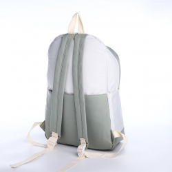 Рюкзак школьный из текстиля на молнии  4 кармана цвет зеленый/белый No brand 06778724