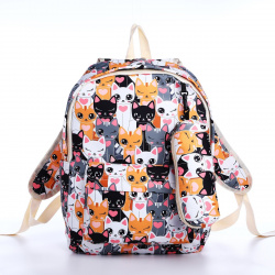 Рюкзак школьный из текстиля на молнии  3 кармана пенал цвет разноцветный/оранжевый No brand 06778716