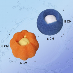 Шарики для стирки доляна  набор 4 шт d=8 см цвет синий/оранжевый 06736779