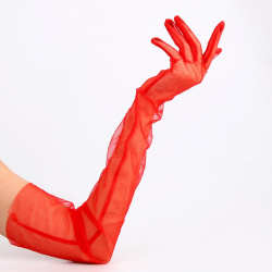 Карнавальный аксессуар  перчатки прозрачные цвет красный Страна Карнавалия 06858066