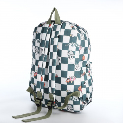 Рюкзак школьный из текстиля на молнии  3 кармана цвет зеленый No brand 06880865