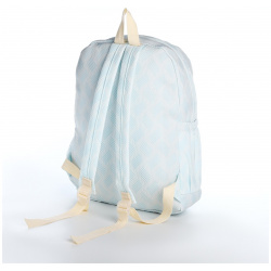 Рюкзак школьный из текстиля на молнии  3 кармана цвет голубой No brand 06880858