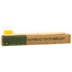 Зубная щетка бамбуковая мягкая  в коробке желтая No brand 07152542