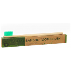 Зубная щетка бамбуковая жесткая в коробке  зеленая No brand 07152545