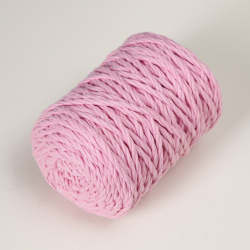 Шнур для вязания 80% хлопок  20% полиэстер крученый 3 мм 185г/45м 30 св розовый Softino 07320147