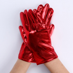 Карнавальный аксессуар  перчатки цвет красный металлик искусственная кожа Страна Карнавалия 07372187