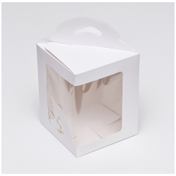 Складная коробка с окном  белая 18 х 23 см UPAK LAND 07444769