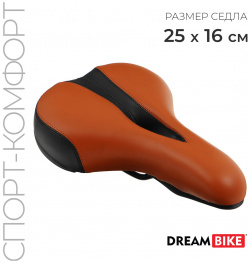 Седло dream bike  спорт комфорт цвет коричневый/черный 07746873