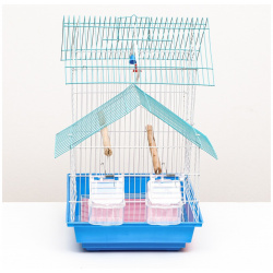 Клетка для птиц укомплектованная bd 2/5h  34 х 27 47 см синяя Пижон 07718337