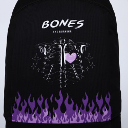Рюкзак школьный текстильный bones  46х30х10 см вертикальный карман цвет черный NAZAMOK 07546978