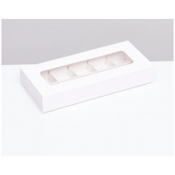 Коробка складная под 10 конфет  белая 9 8 х 22 3 5 см UPAK LAND 07606549
