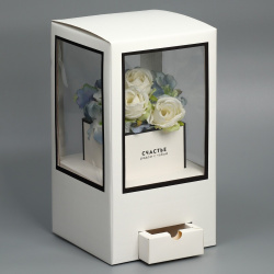 Коробка подарочная для цветов с вазой из мгк складная  упаковка Дарите Счастье 07677866