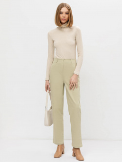 Однотонные брюки женские прямого силуэта оливкового цвета Mark Formelle 07626579 