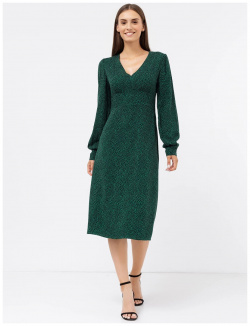 Полуприлегающее платье из вискозы в зеленое пятнышко Mark Formelle 07627515 