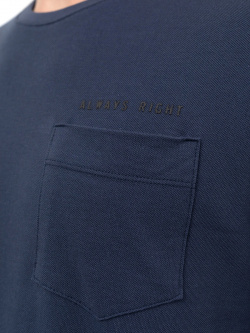 Прямая футболка темно синего цвета с накладным карманом Mark Formelle 07634149