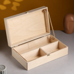 Подарочный ящик 34×21 5×10 см деревянный  с закрывающейся крышкой ручкой Дарим Красиво 01438096
