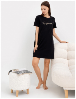 Сорочка ночная женская черная с печатью Mark Formelle 08035814 Мягкая
