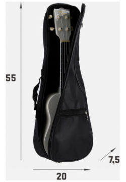 Чехол для укулеле сопрано  черный 59 х 21 см утепленный Music Life 06434690