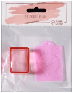 Набор для стемпинга  2 предмета: штампик 3 5 × см скребок пластина 4 цвет красный/прозрачный Queen fair 01030298