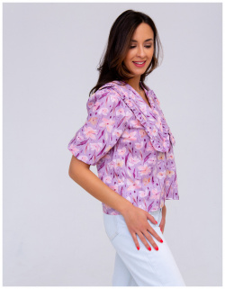 Блуза RAPOSA 01163963 Очаровательная блузка с объемным округлым воротником на
