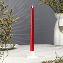 Свеча античная  2 3х 25 см лакированная красный металлик No brand 01223151